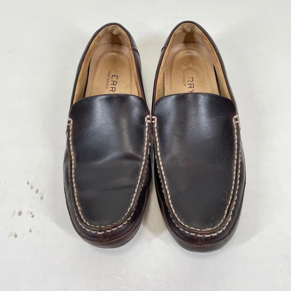 Sperry Top-Sider Mens Dark Brown Leather Driving Loafers STS10725 Size 11 M
